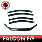 TRADIESCHOICE Bonnet Protector + Weather Shields for Ford FG Falcon XR XR6 XR8 2008-2014 | Style and Protection Combo